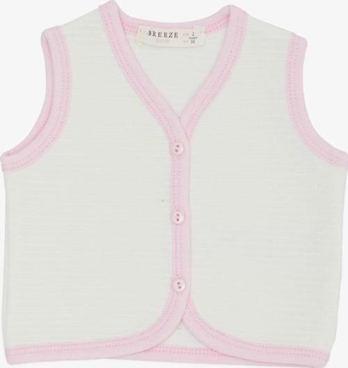 Kız Bebek Yelek Düğmeli 0-9 Ay, Ekru