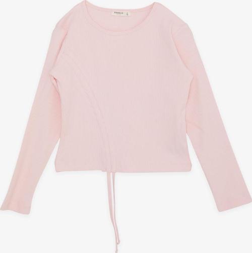 Kız Çocuk Uzun Kollu Tişört Büzgülü 8-14 Yaş, Pembe