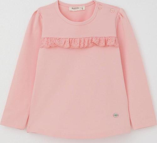 Kız Çocuk Uzun Kollu Tişört Güpürlü 1-4 Yaş, Pembe