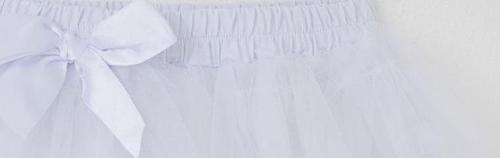 Kız Çocuk Tütü Etek Tül Detaylı Katlı Fiyonk Aksesuarlı 4-8 Yaş, Beyaz
