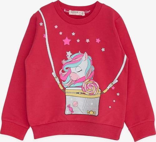 Kız Çocuk Sweatshirt Unicorn 2-6 Yaş, Fuşya