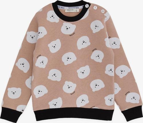 Kız Çocuk Sweatshirt Ayıcık Desenli 1.5-5 Yaş, Bej