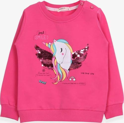 Kız Çocuk Sweatshirt Unicorn Baskılı 2-6 Yaş, Pembe