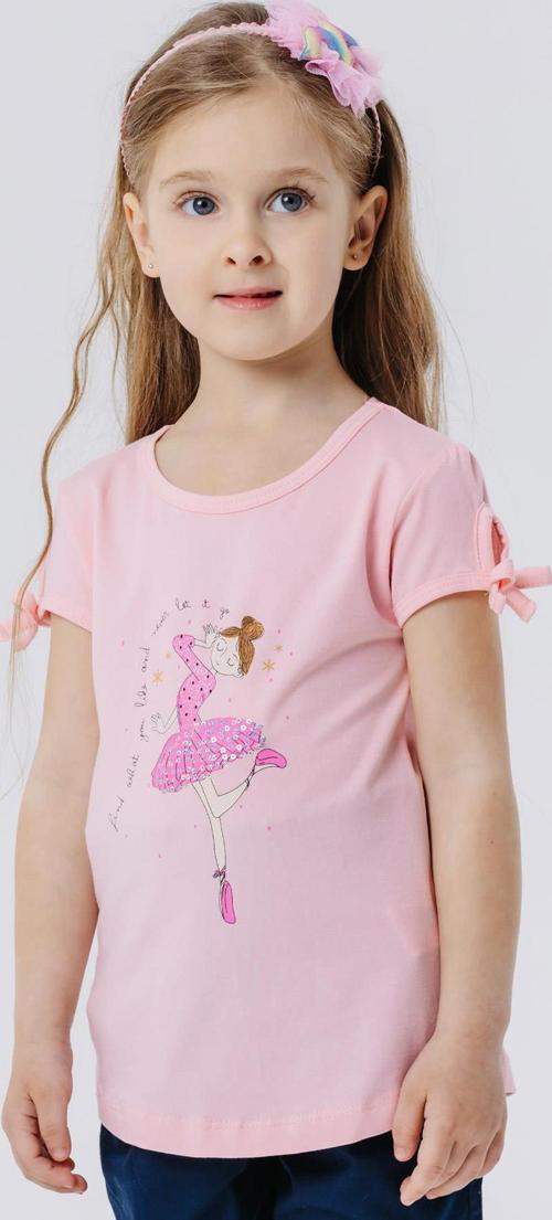 Kız Çocuk Tişört Dansçı Kız Baskılı Pullu 2-6 Yaş, Pembe