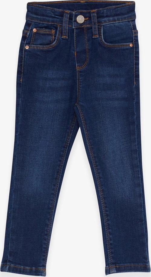 Kız Çocuk Kot Pantolon Cepli 1.5-5 Yaş, Koyu Mavi