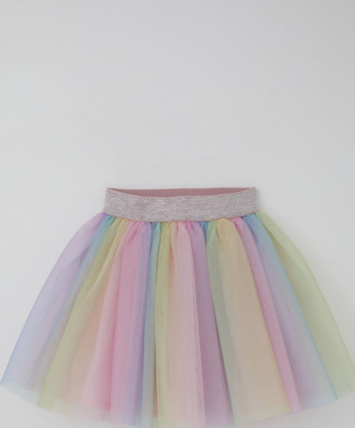 Kız Çocuk Tütü Etek Renkli Tüllü 5-10 Yaş, Karışık Renk