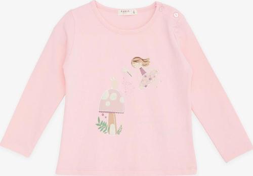 Kız Çocuk Uzun Kollu Tişört Mutluluk Temalı Kız Baskılı 1-4 Yaş, Pembe