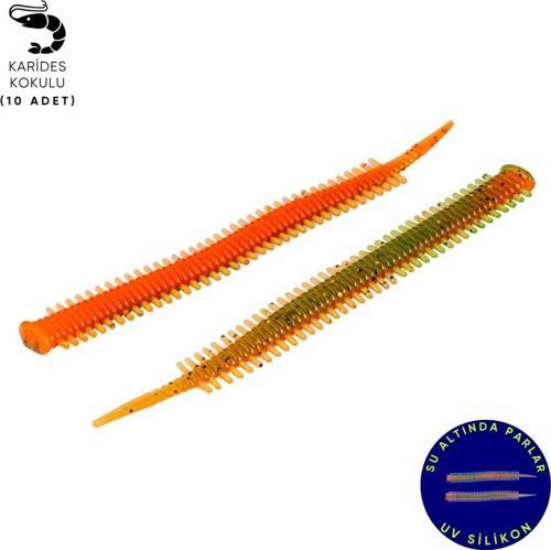 Silikon Sahte Kurt - LRF Yem - 1g 70mm - Fishack Wormix - Fluo Tiger - UV Silikon