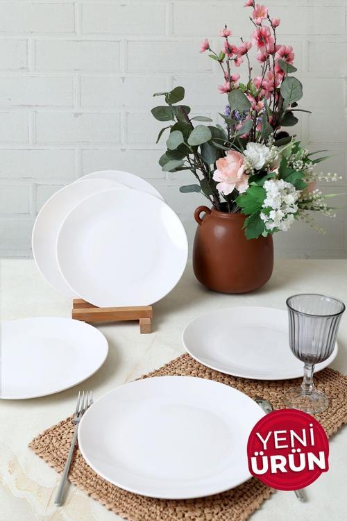 Beyaz Ege Servis Tabağı 26 Cm 6 Adet 006