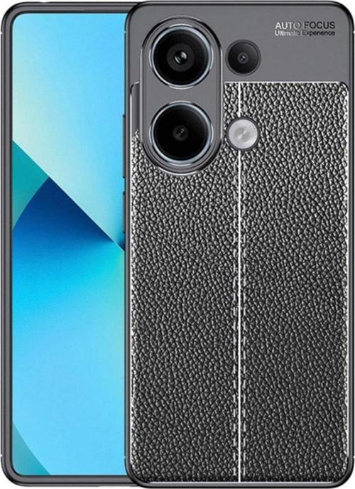 Xiaomi Redmi Note 13 Pro 5G Uyumlu Kamera Korumalı Deri Görünümlü Silikon Kılıf