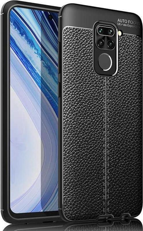 Xiaomi Redmi Note 9 Uyumlu Kamera Korumalı Deri Görünümlü Silikon Kılıf