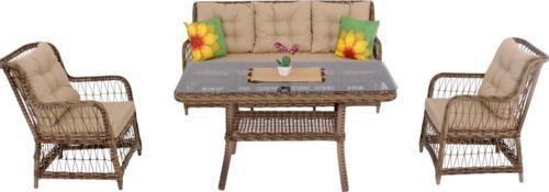 LaVida Bahçe Oturma Takımı | Rattan Bahçe Balkon Takımı |  3+1+1 ve Sehpa