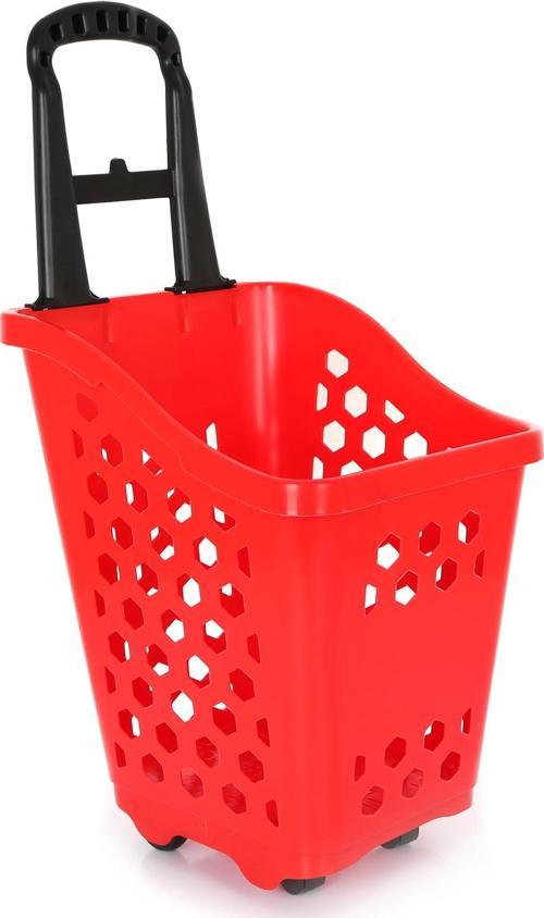 40 Lt Tekerlekli Plastik Alışveriş Sepeti - Market Sepeti