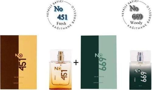No: 451 + No:669 Unisex Parfüm Edp 50 ml Fresh / Woody - Mnms50no451669