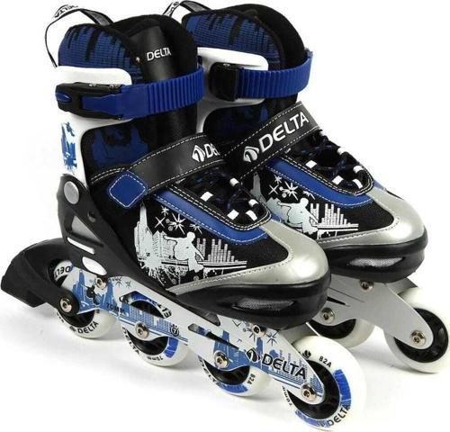 4 0151 Inline Skate Silikon Teker Alüminyum Paten Tek Sıra Mavi Fitness Patenler Paten Freni Var Fi