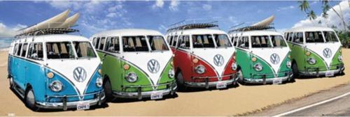 Vw Camper Campers Beach Door Poster (İthal)