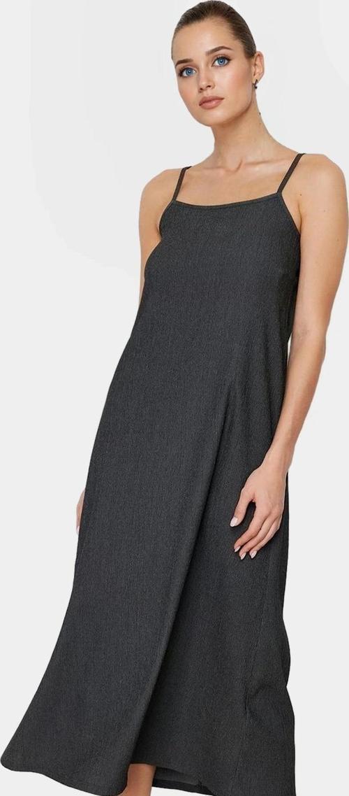 Polyester Elastan Shift Elbise Kolsuz Midi Boy Nefes Alan Kumaş Rahat Kullanım Modern Stil