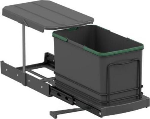 S-2573-A Teleskopik Raylı Plastik 16 Lt. Gri Çöp Kovası