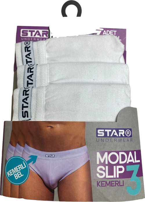 Star 109 Erkek 3'lü Modal Slip