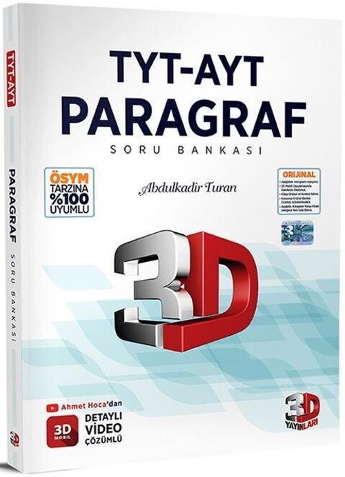 TYT AYT Paragraf Soru Bankası 3D Yayınları