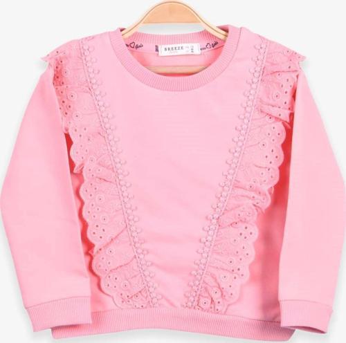 Kız Çocuk Sweatshirt Güpürlü 1.5-5 Yaş, Somon