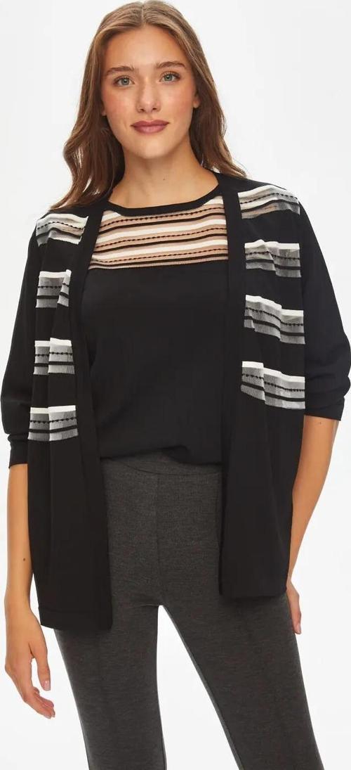 Transparan Detaylı Kadın Triko Hırka 69664