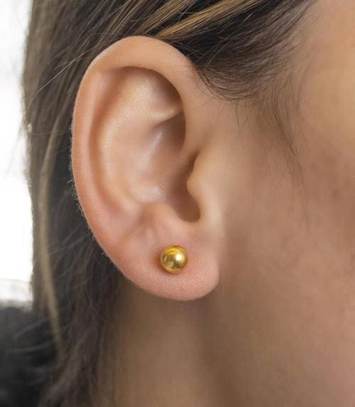 Gold 22 Ayar Top Küpe (3618)