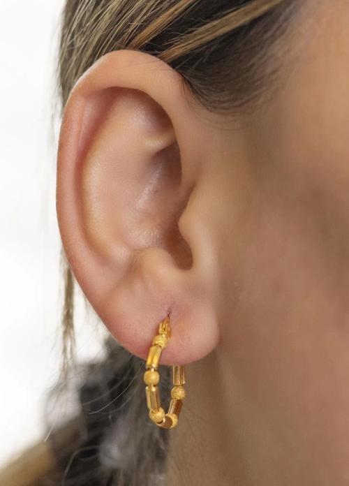 Gold 22 Ayar Halka Küpe (3493)