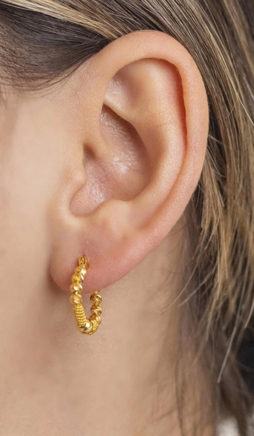 Gold 22 Ayar Halka Küpe (3488)