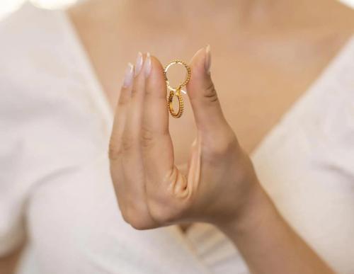 Gold 22 Ayar Halka Küpe (3479)