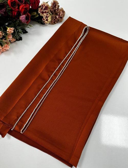 Taşlı Dubai İpeği Şal Kiremit JJ0225