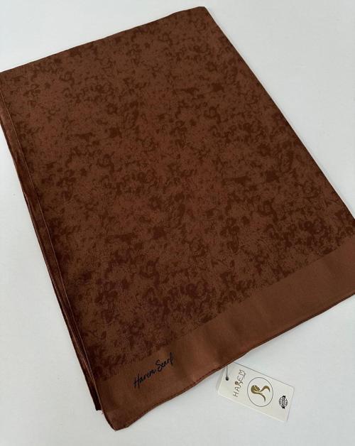 Desenli Pamuk Gold Silvia Çikolata Şal HFW0320