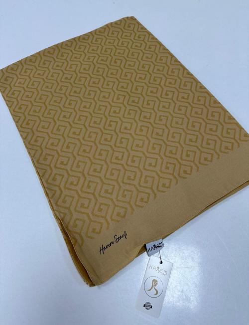 Desenli Pamuk Gold Stella Şal HFW0411