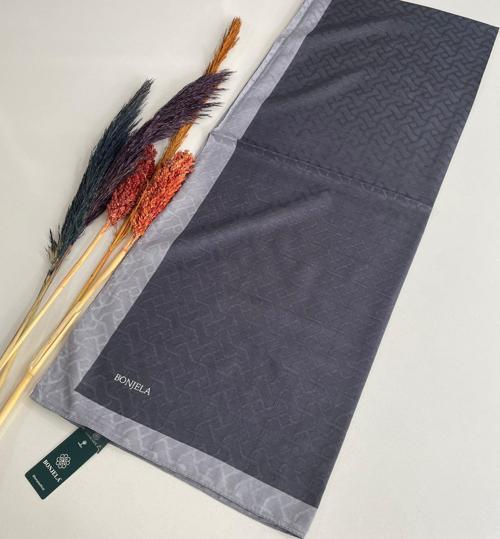 Bonjela Monogram Şal Açık Gri- Koyu Gri JZ0324