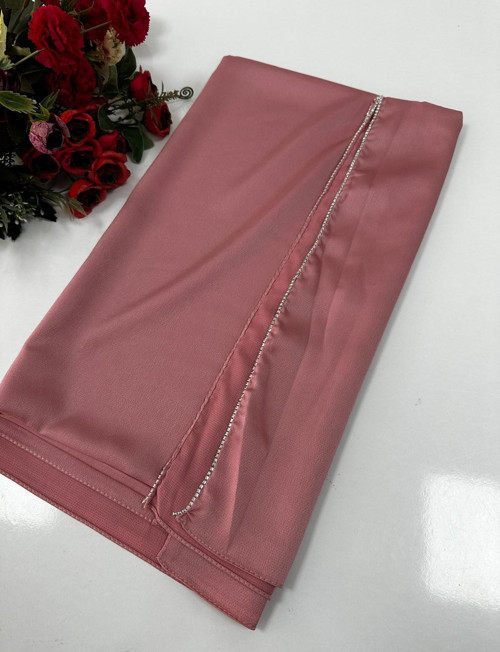 Taşlı Dubai İpeği Şal Şeker Pembe JJ0219