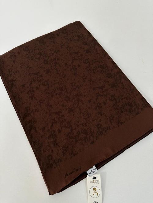 Desenli Pamuk Gold Silvia Acı Kahve Şal HFW0318