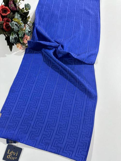 Premium Jakar Şal Saks Mavi LJK0419