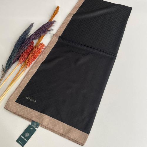 Bonjela Monogram Şal Siyah-Vizon JZ0329