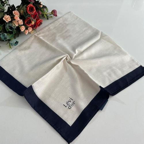 Premium Monogram Eşarp Beyaz-Lacivert GX0203
