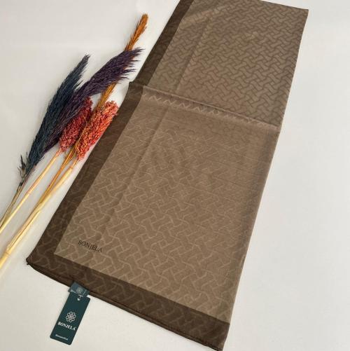 Bonjela Monogram Şal Kahve-Hardal JZ0323