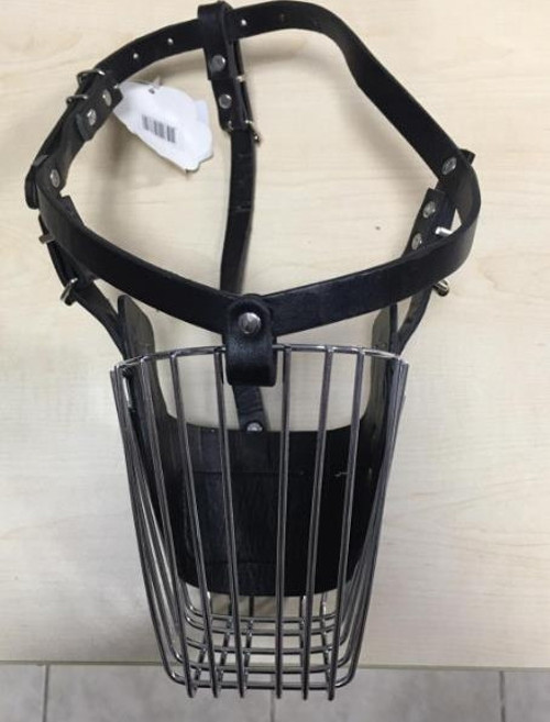 Metal Deri Köpek Ağızlık L BÜYÜK IRK 35-40 Kg KÖPEKLER İÇİN