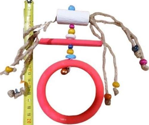 Boyalı Yuvarlak Oval Boncuklu Kuş Salıncağı 20 cm