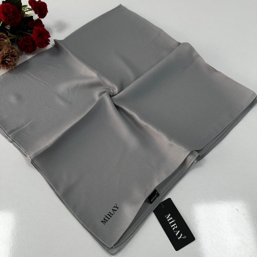 Düz Kristal Krep Eşarp Gri LTA0613