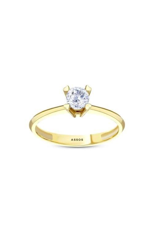 Altın Tektaş Yüzük - 14k - 1.70gr
