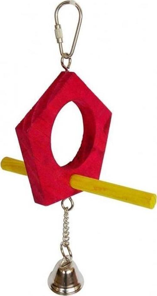 Çıngıraklı Ahşap Tünek 22 Cm