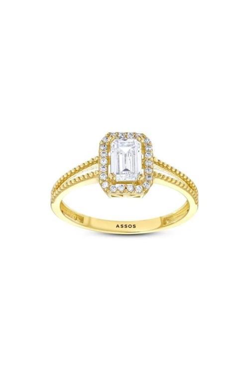 Baget Taşlı Altın Yüzük - 14k - 1.87gr