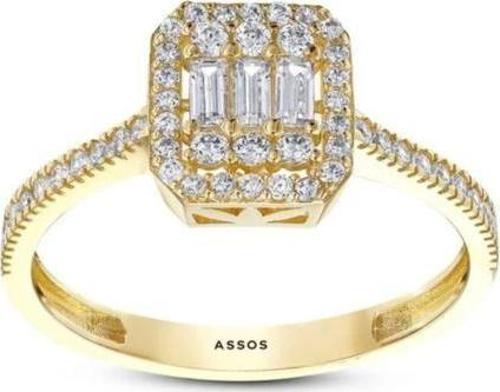 Baget Taşlı Altın Yüzük - 14k - 2.01gr