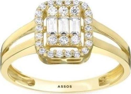 Baget Taşlı Altın Yüzük - 14k - 2.15gr