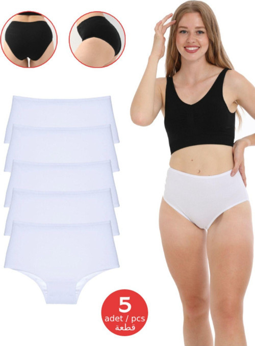 Kadın Yüksek Bel Pamuklu Külot 5'li Paket