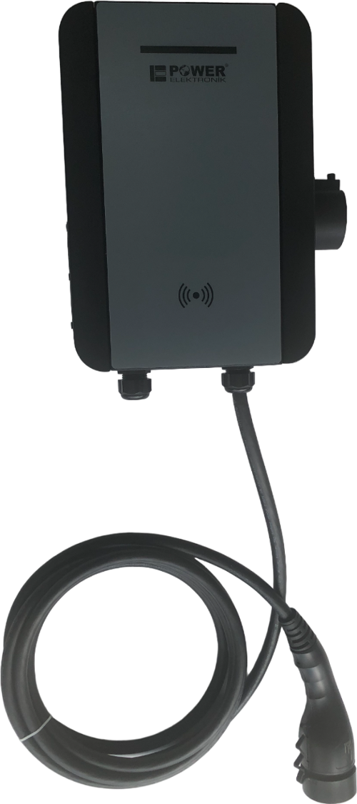 Power 22kW Type2 5Mt Kablolu IP65 3 Faz Elektrikli Araç Şarj Cihazı